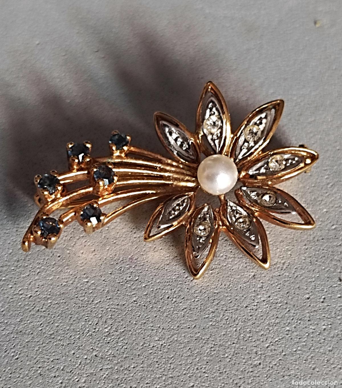 Joyeria: Broche dorado, de plata rodiada. - Foto 1