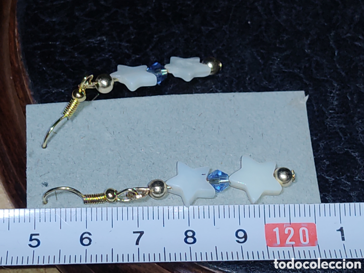 Joyeria: Pendientes estrella de n&aacute;car y cristal.Vinrage. - Foto 5