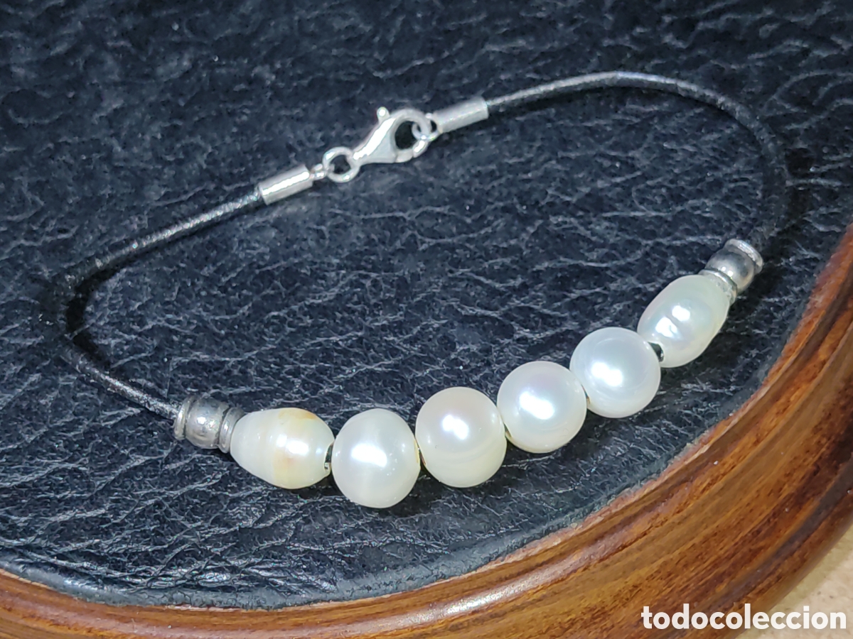 Joyeria: Pulsera de perlas barrocas con cierre de plata.Vintage - Foto 3