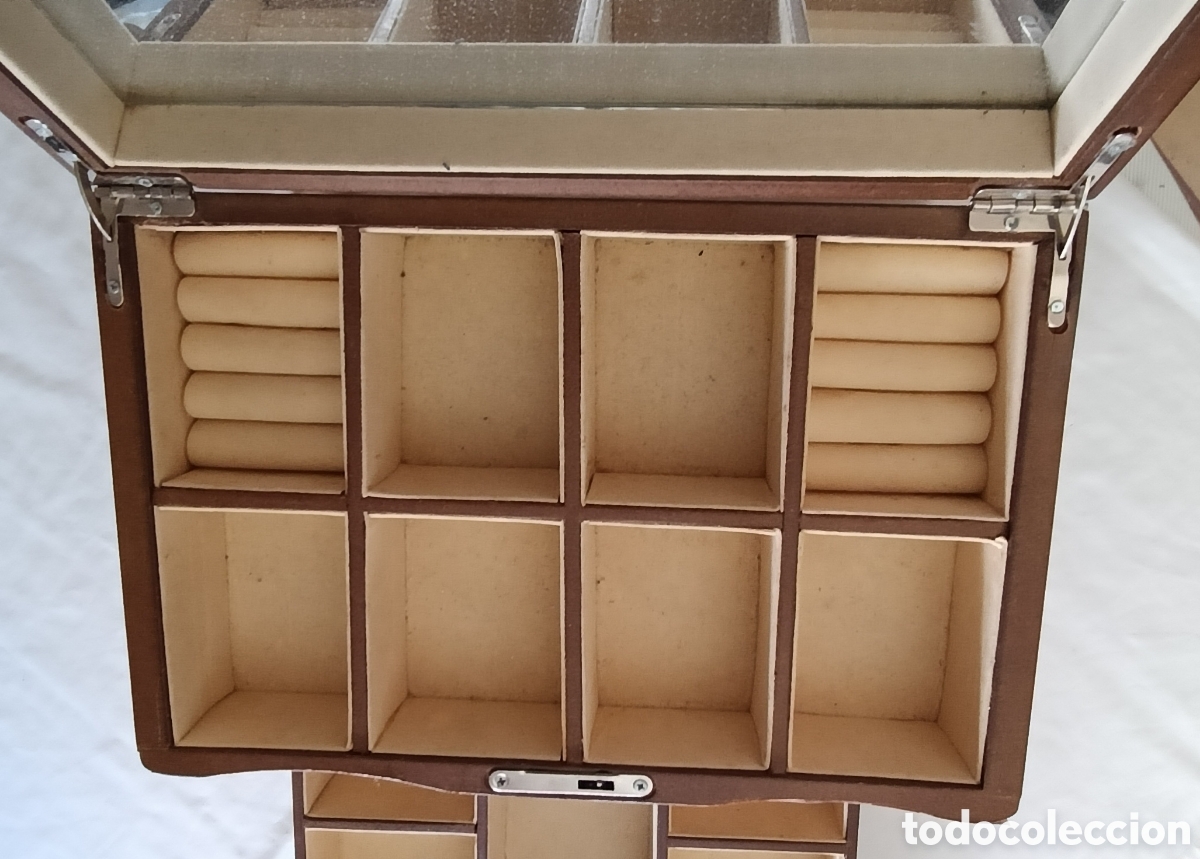 Joyeria: Joyero de madera,decorado, 3 bandejas - Foto 3