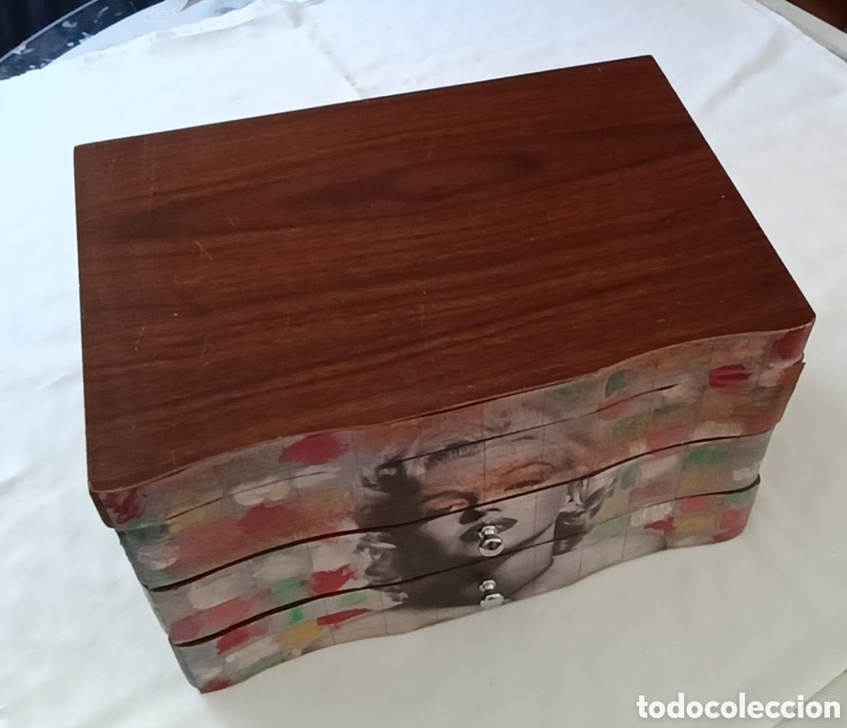 Joyeria: Joyero de madera,decorado, 3 bandejas - Foto 7