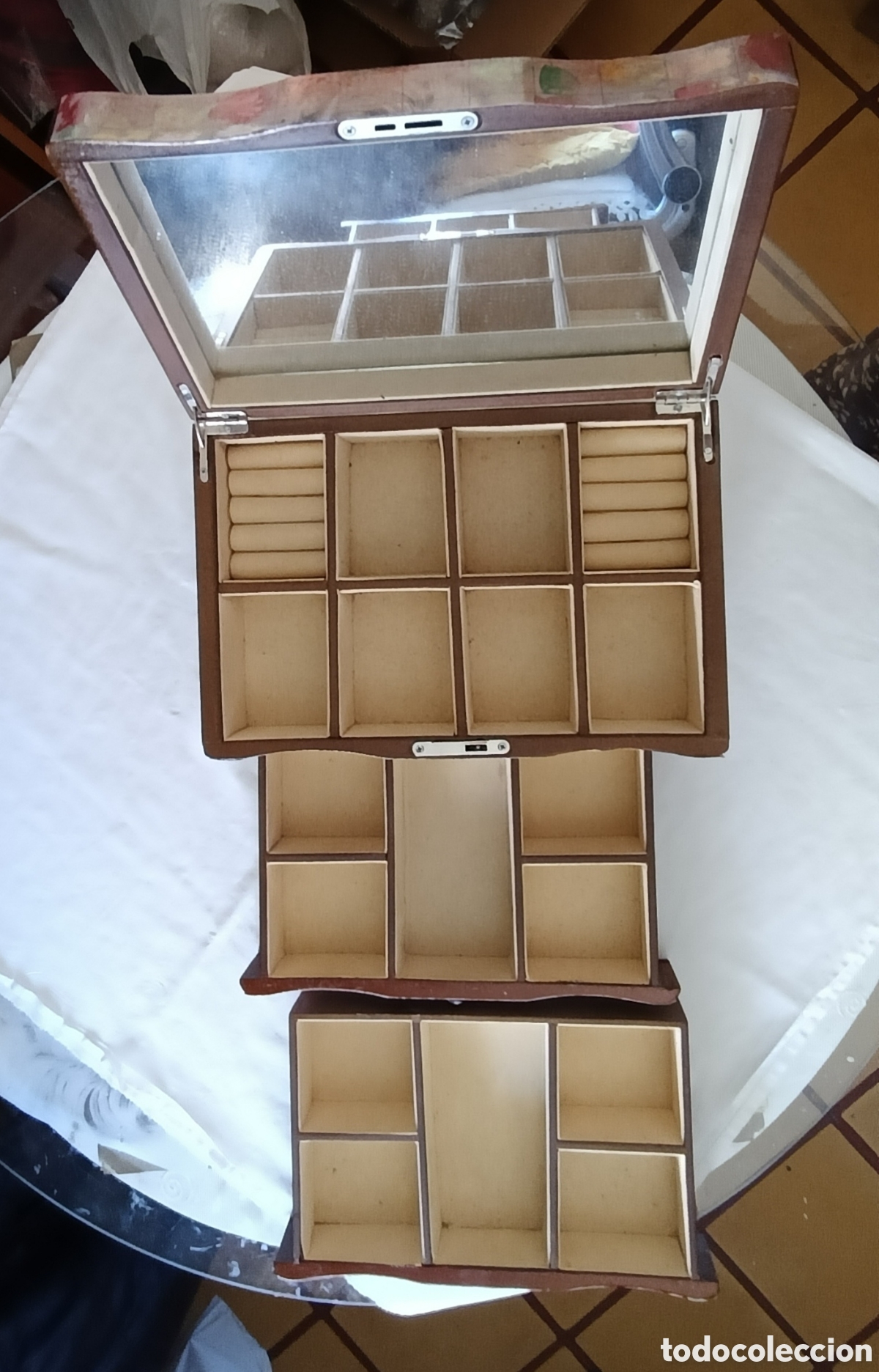 Joyeria: Joyero de madera,decorado, 3 bandejas - Foto 1