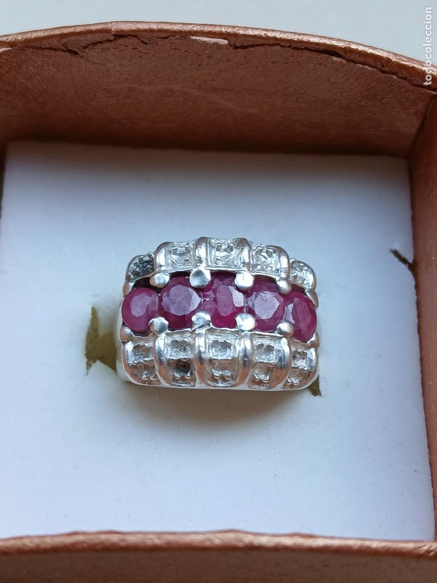 Joyeria: ANILLO PLATA DE LEY CON RUB&Iacute;ES - Foto 2