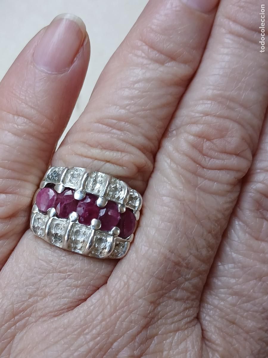 Joyeria: ANILLO PLATA DE LEY CON RUB&Iacute;ES - Foto 4