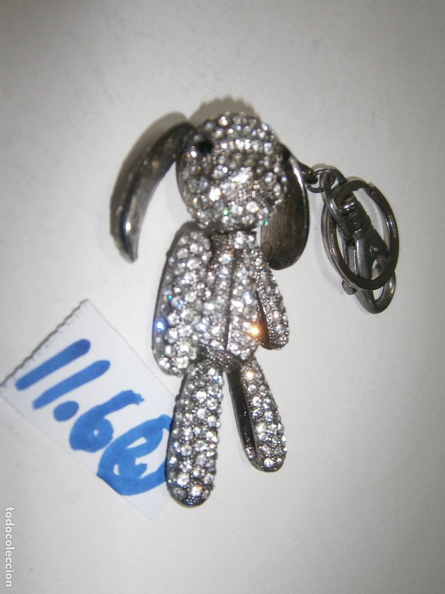 Joyeria: ESPECTACULAR LLAVERO CONEJO DE METAL CON CRISTALES