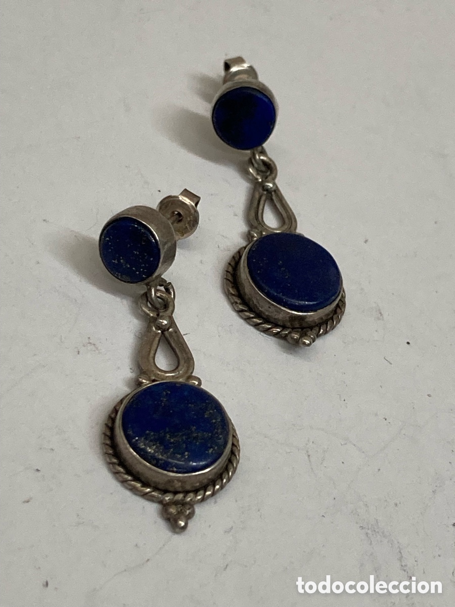 Joyeria: Pendientes de plata lapisl&aacute;zuli P438 - Foto 1