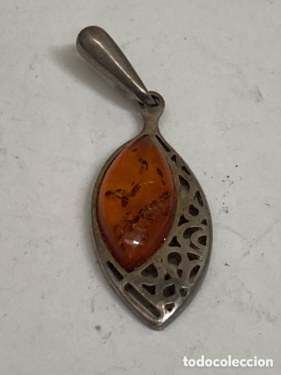 Joyeria: Colgante de plata y ambar C559 - Foto 1
