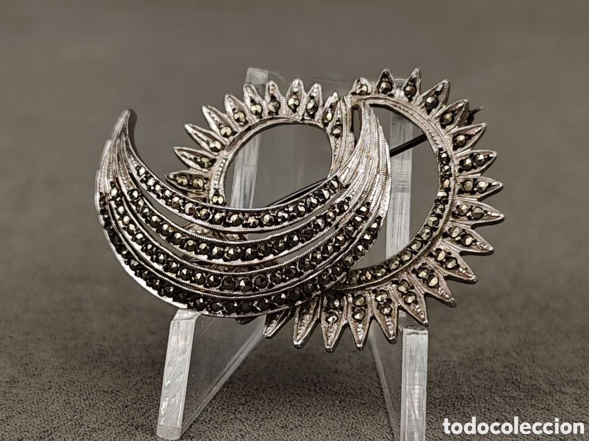 Joyeria: Antiguo Broche con Marcasitas - Foto 4