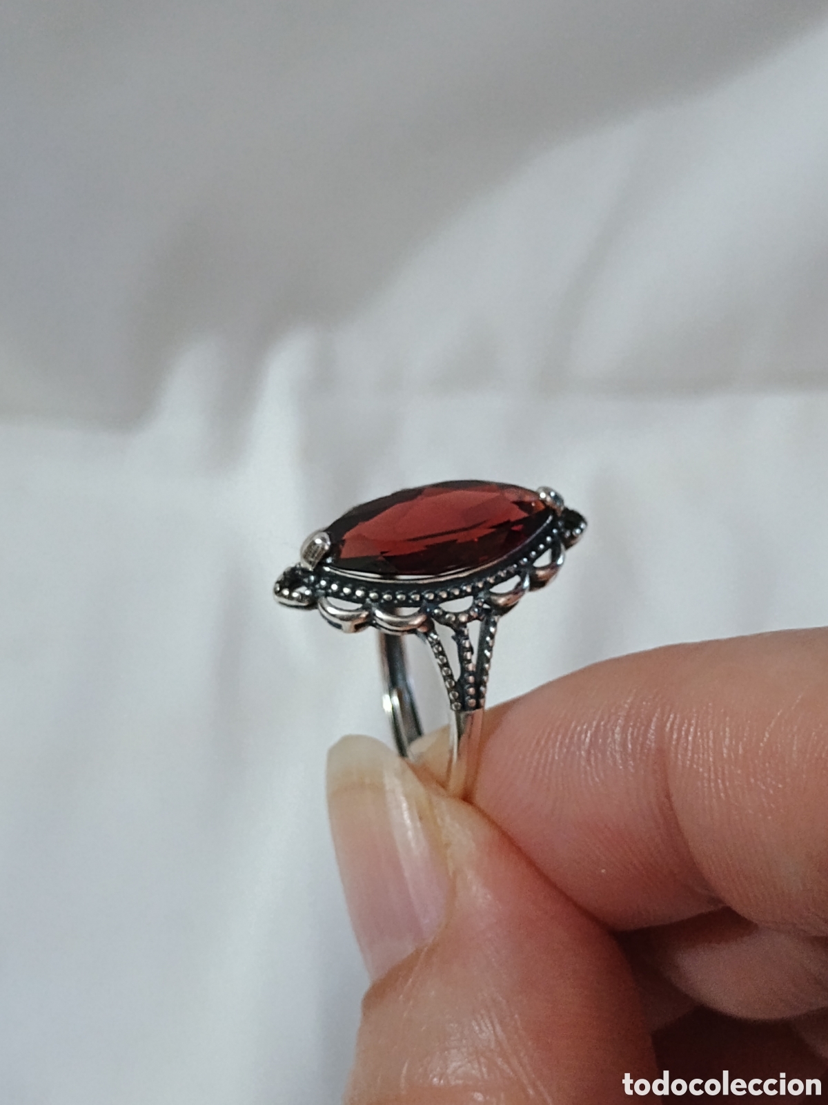 Joyeria: Anillo Plata Granate Natural Marquise - Foto 7