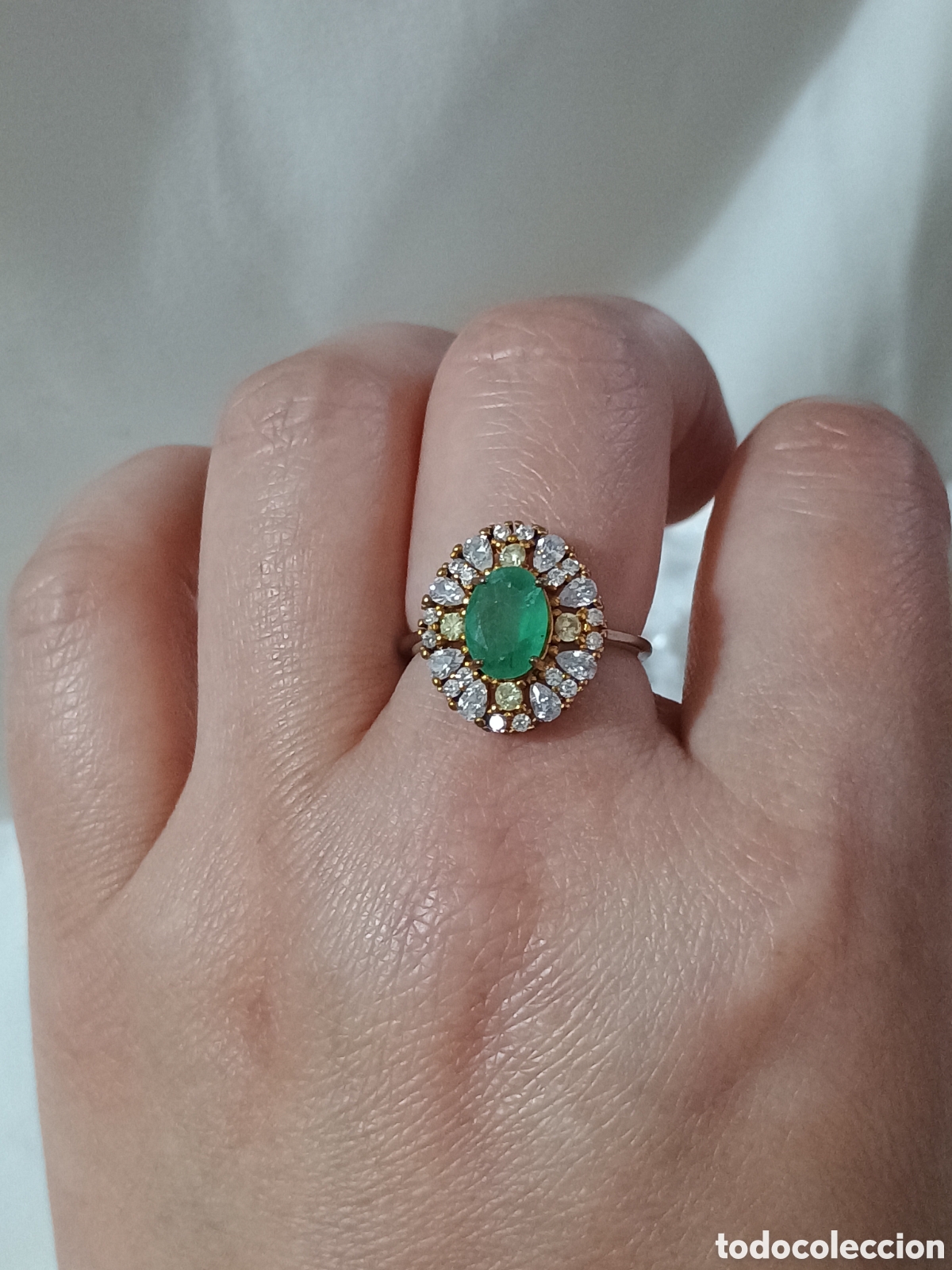 Joyeria: Anillo de plata con esmeraldas - Foto 5