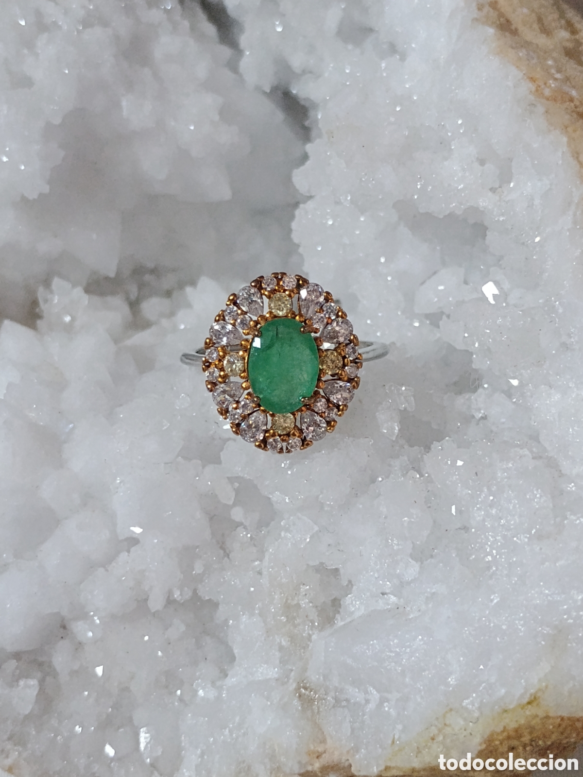 Joyeria: Anillo de plata con esmeraldas - Foto 1