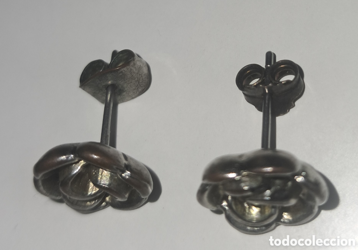 Joyeria: PENDIENTES ROSETAS ESTILO FLOR DE CHANEL EN PLATA - Foto 2