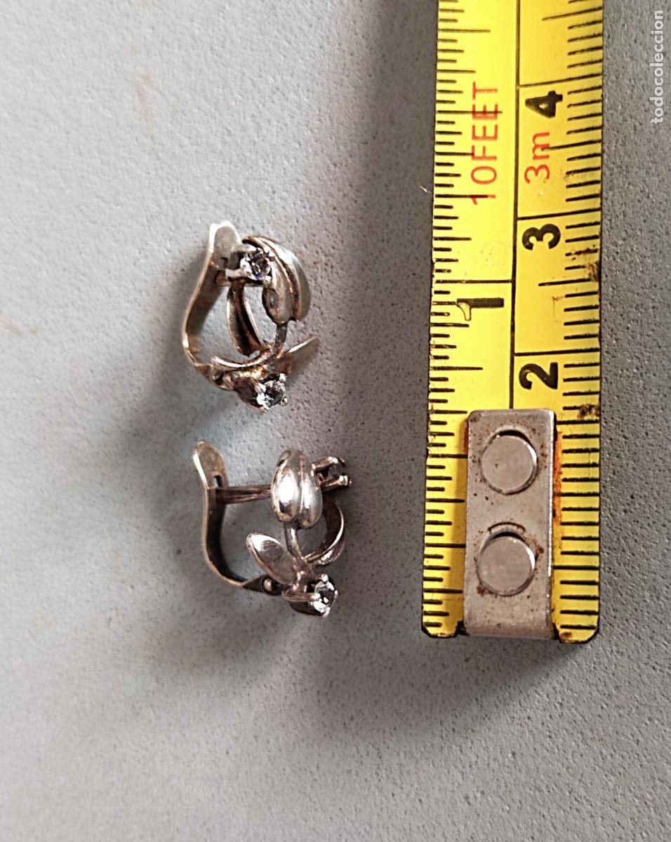 Joyeria: Pendientes de plata con circonitas, cierre de pala catal&aacute;n. - Foto 2
