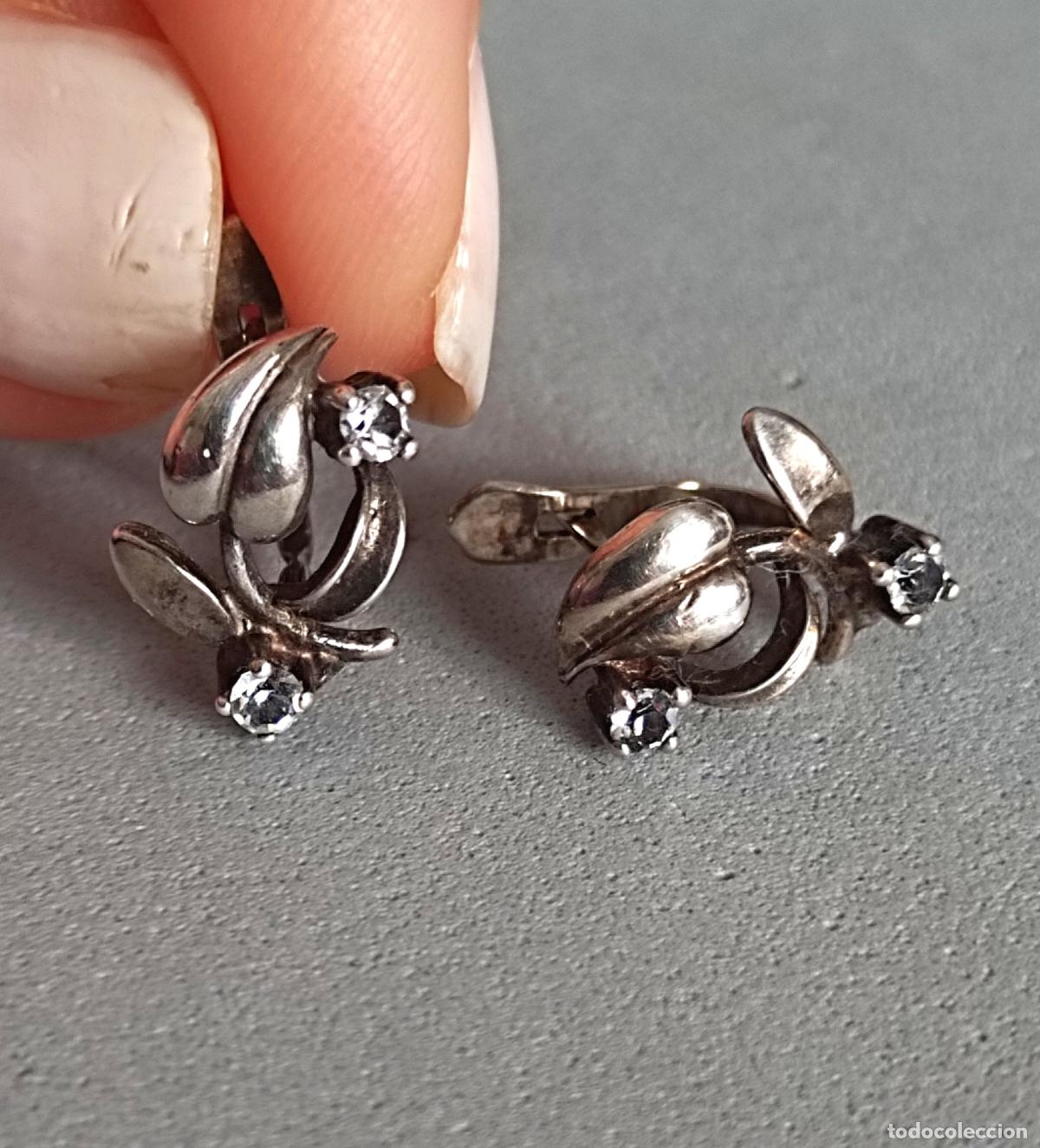 Joyeria: Pendientes de plata con circonitas, cierre de pala catal&aacute;n. - Foto 3