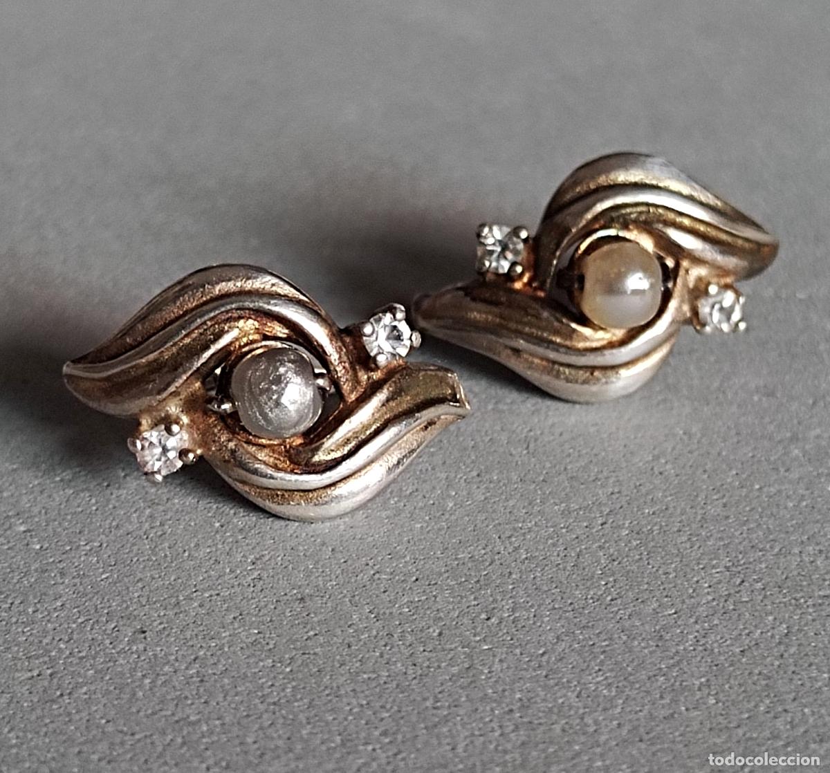 Joyeria: Pendientes de plata de ley con circonitas, cierre de pala. - Foto 1