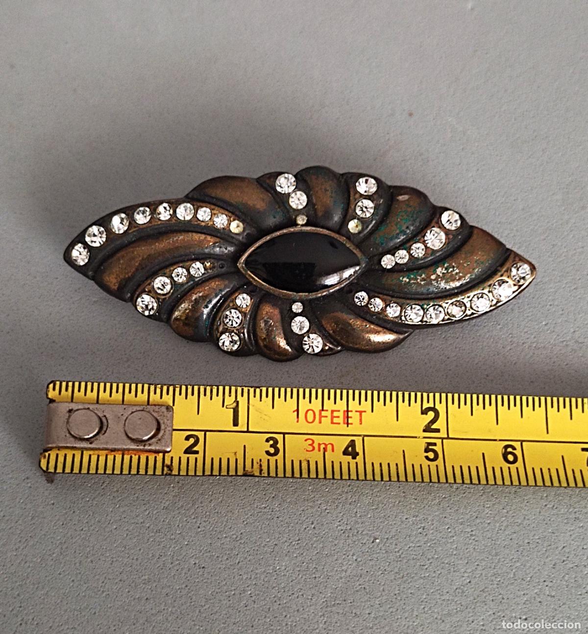 Joyeria: Antiguo broche con piedra negra. - Foto 2