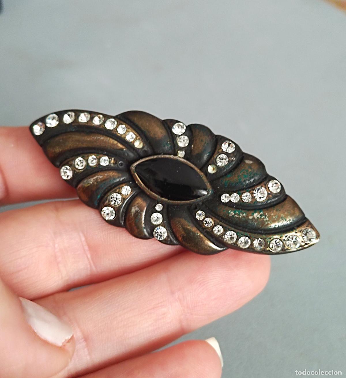 Joyeria: Antiguo broche con piedra negra. - Foto 3