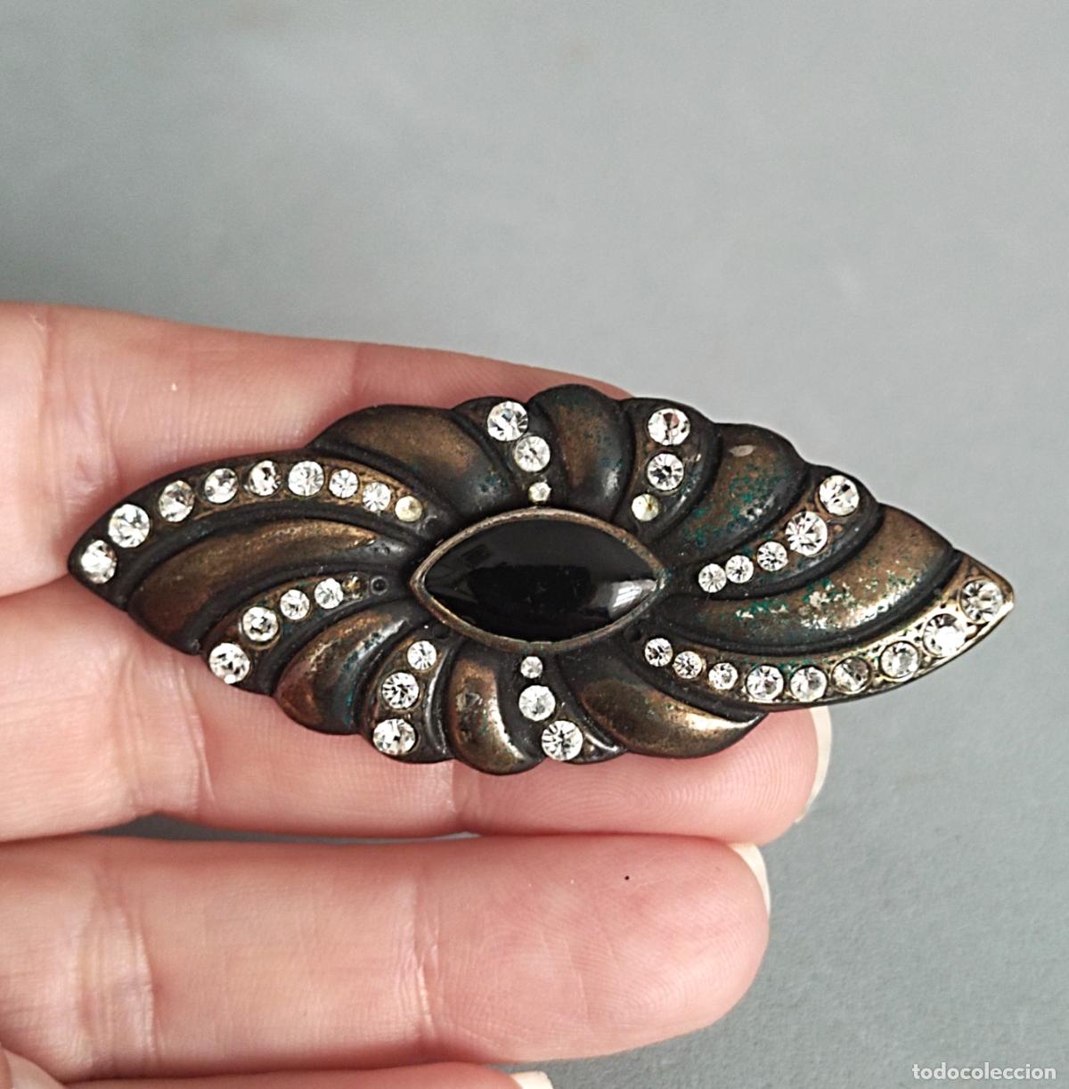 Joyeria: Antiguo broche con piedra negra. - Foto 5