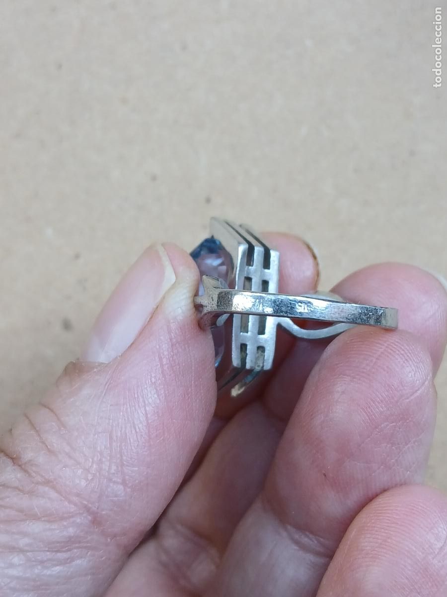 Joyeria: ANILLO DE PLATA CON ESPINELA AZUL - Foto 6