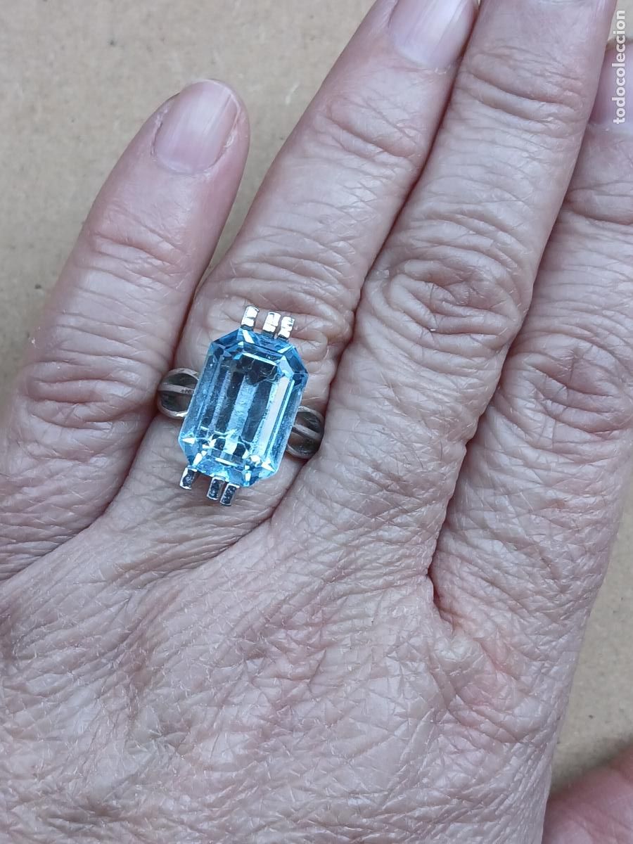 Joyeria: ANILLO DE PLATA CON ESPINELA AZUL - Foto 7