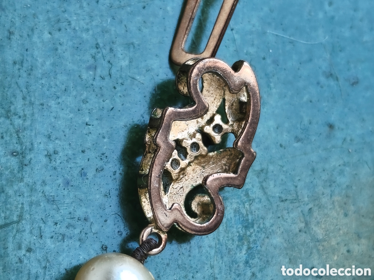 Joyeria: COLLAR TIPO PERLAS ANTIGUO CON CIERRE PLATA DORADA 925 - Foto 4