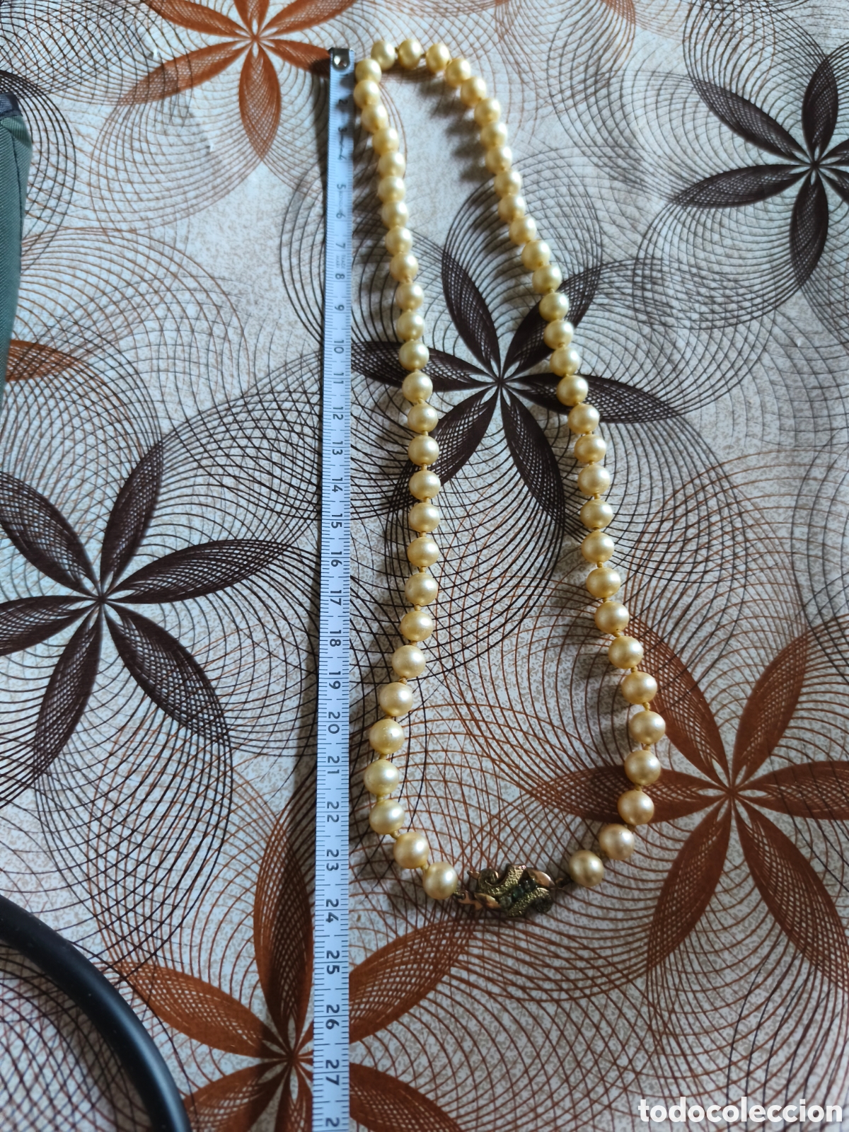 Joyeria: COLLAR TIPO PERLAS ANTIGUO CON CIERRE PLATA DORADA 925 - Foto 9
