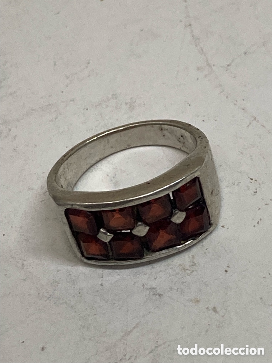 Joyeria: Anillo de plata y granates /S440 - Foto 1