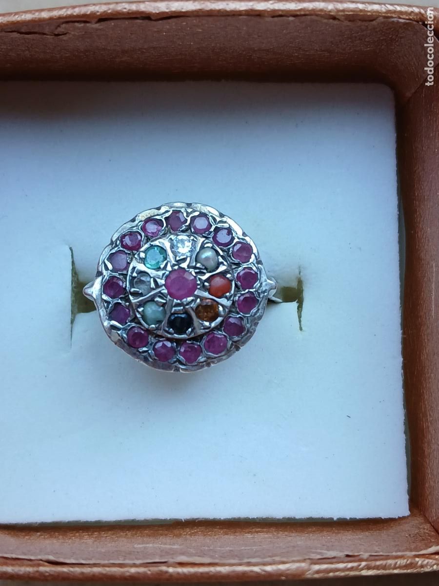 Joyeria: ANILLO NAVARATNA DE PLATA (925)