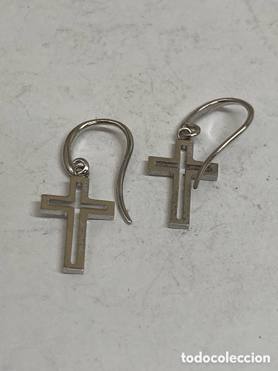 Joyeria: Pendientes de plata cruz P440 - Foto 1