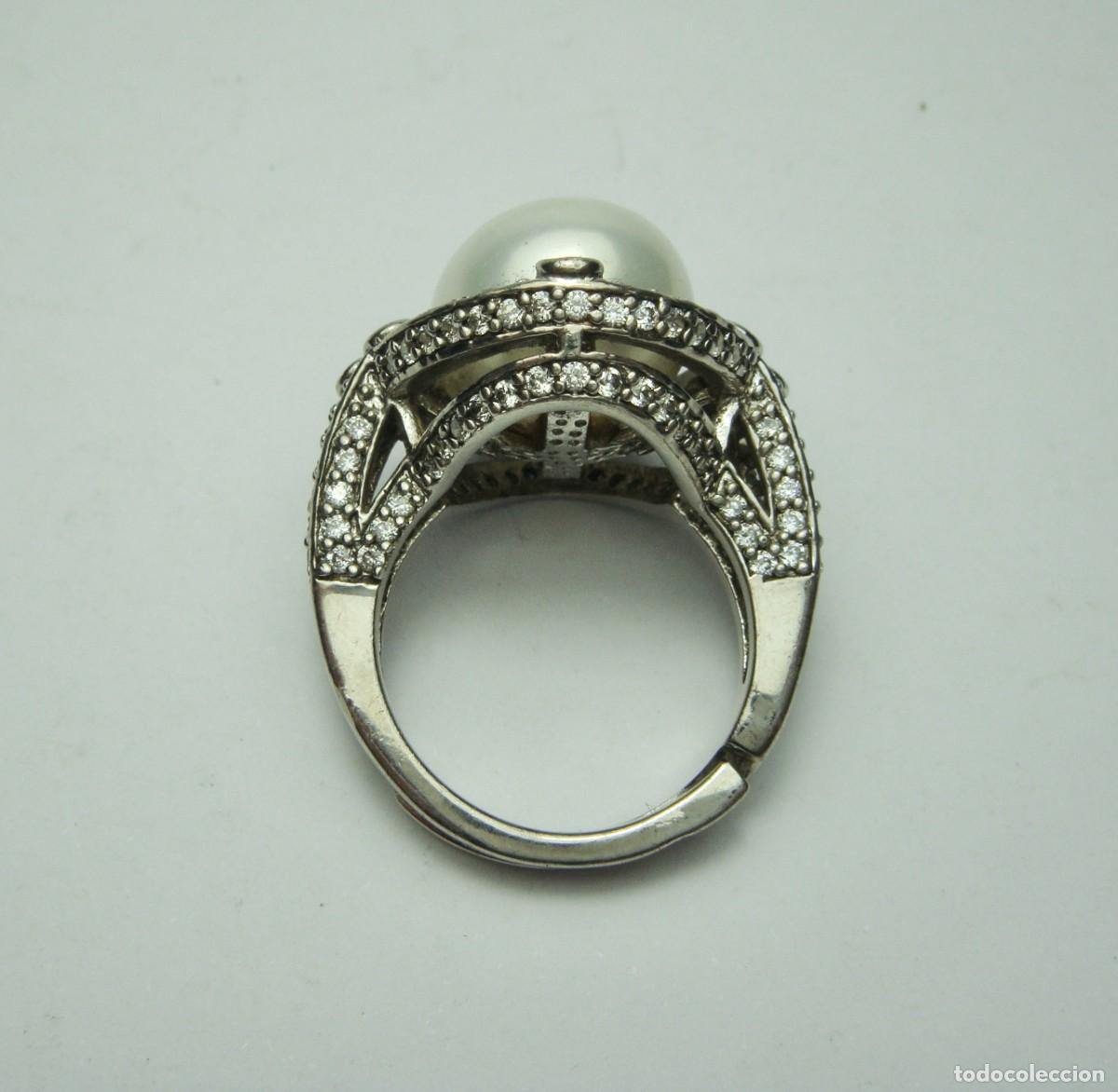 Joyeria: Anillo en plata 925 con perla y pav&eacute; de circonitas - Foto 2