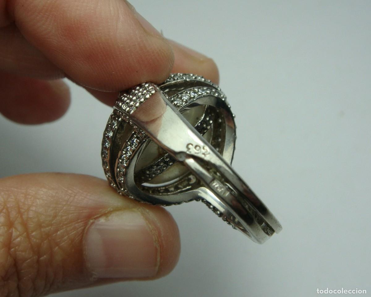 Joyeria: Anillo en plata 925 con perla y pav&eacute; de circonitas - Foto 3