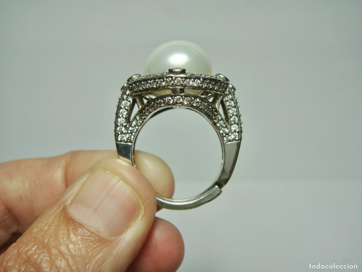 Joyeria: Anillo en plata 925 con perla y pav&eacute; de circonitas - Foto 5