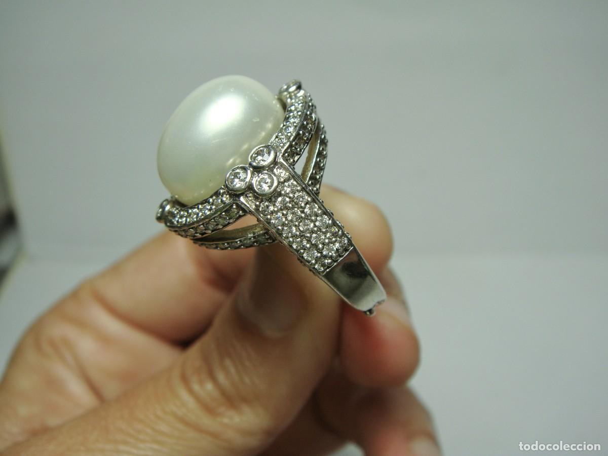 Joyeria: Anillo en plata 925 con perla y pav&eacute; de circonitas - Foto 6