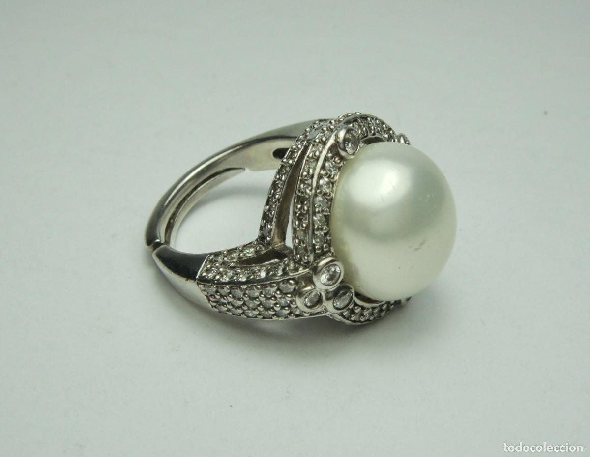 Joyeria: Anillo en plata 925 con perla y pav&eacute; de circonitas - Foto 7