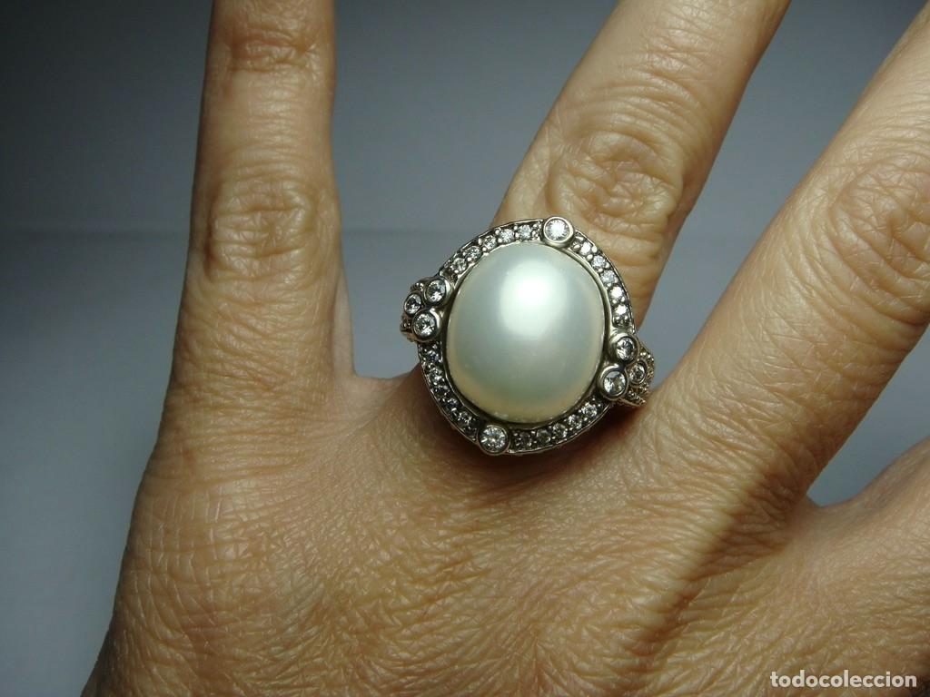 Joyeria: Anillo en plata 925 con perla y pav&eacute; de circonitas - Foto 8