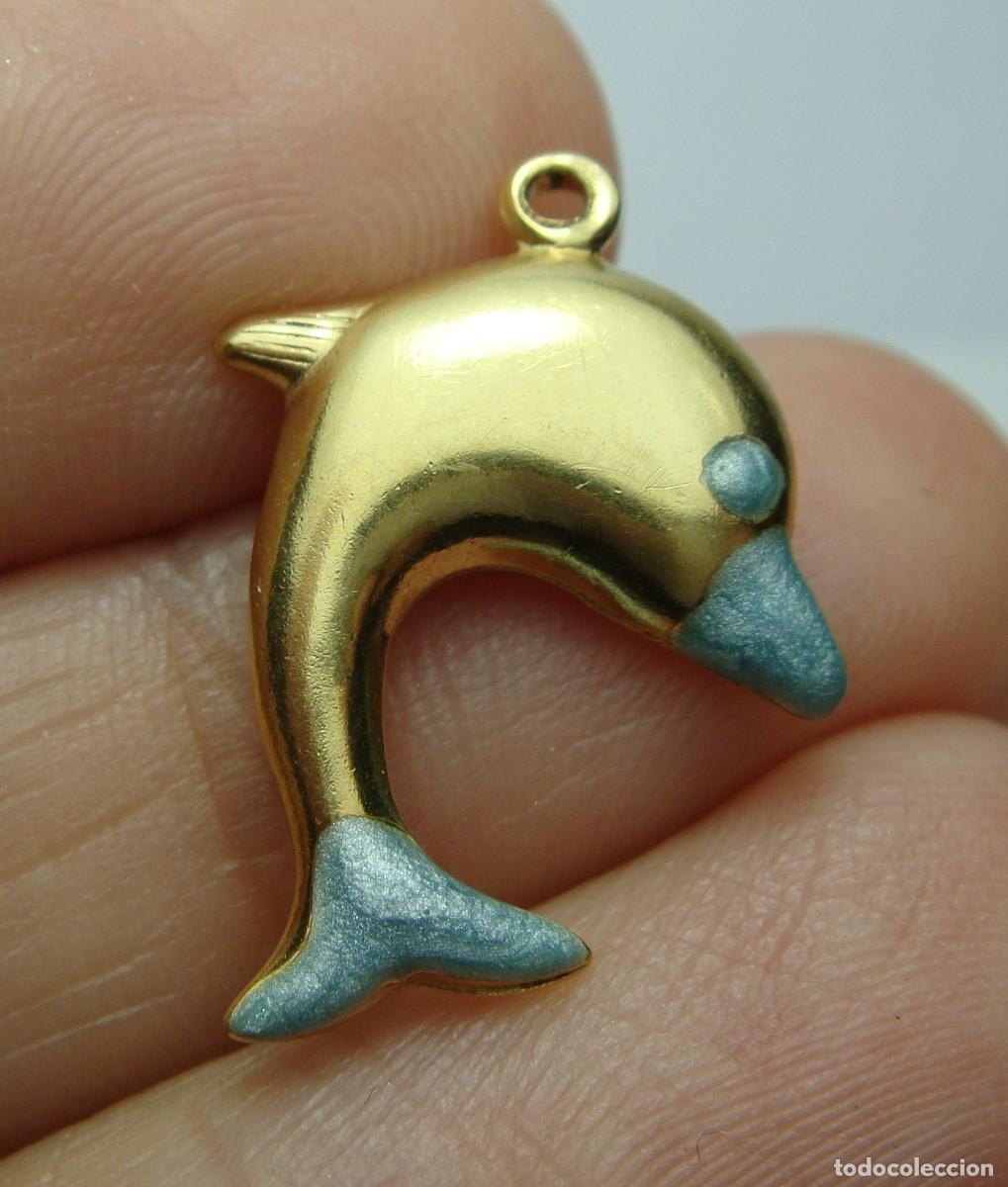 Joyeria: Colgante en forma de delf&iacute;n en ORO de 18K con esmalte - Foto 2