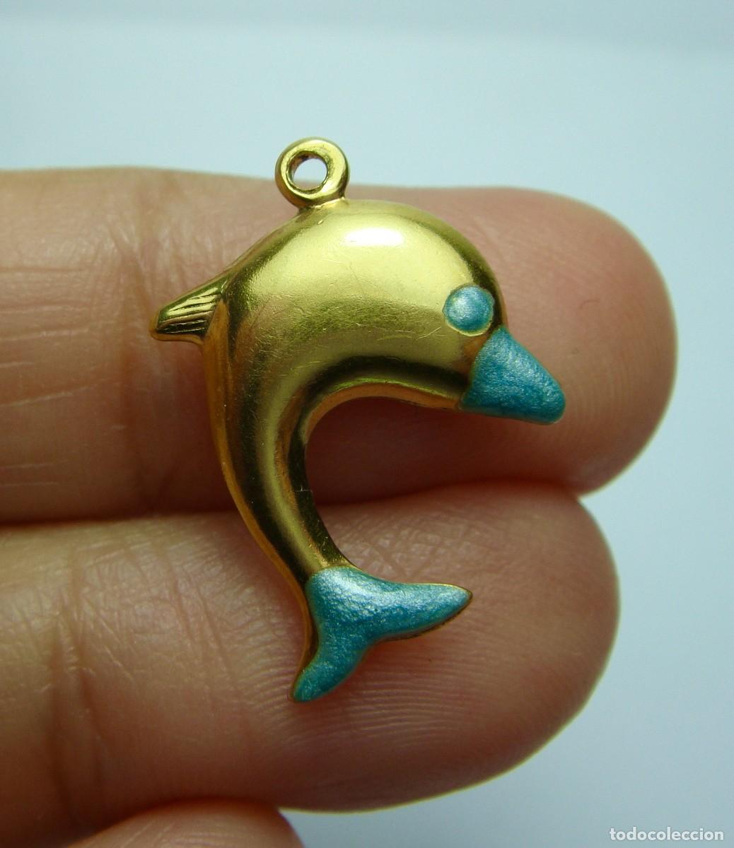 Joyeria: Colgante en forma de delf&iacute;n en ORO de 18K con esmalte - Foto 4