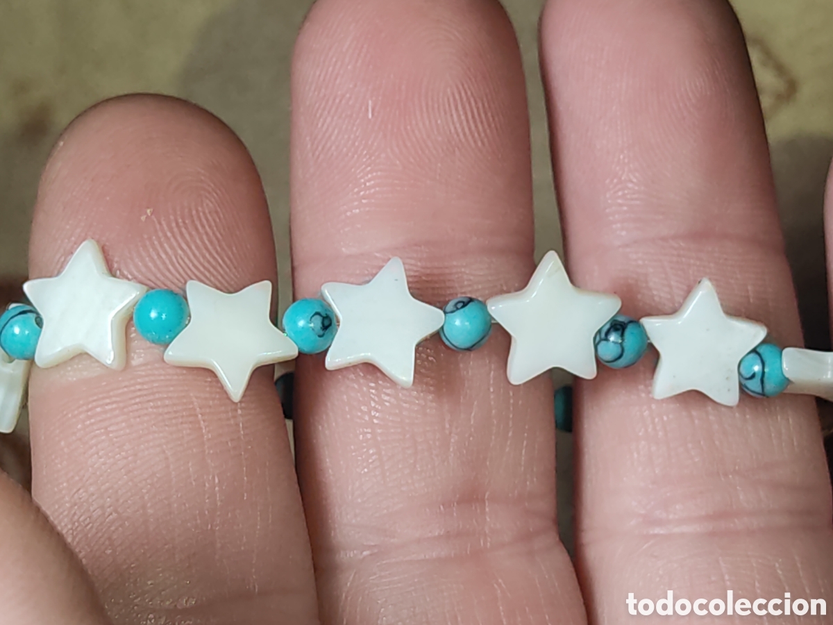 Joyeria: Pulsera de estrellas de n&aacute;car.Vintage.Nueva. - Foto 4