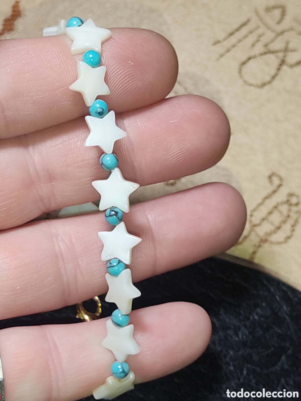 Joyeria: Pulsera de estrellas de n&aacute;car.Vintage.Nueva. - Foto 5
