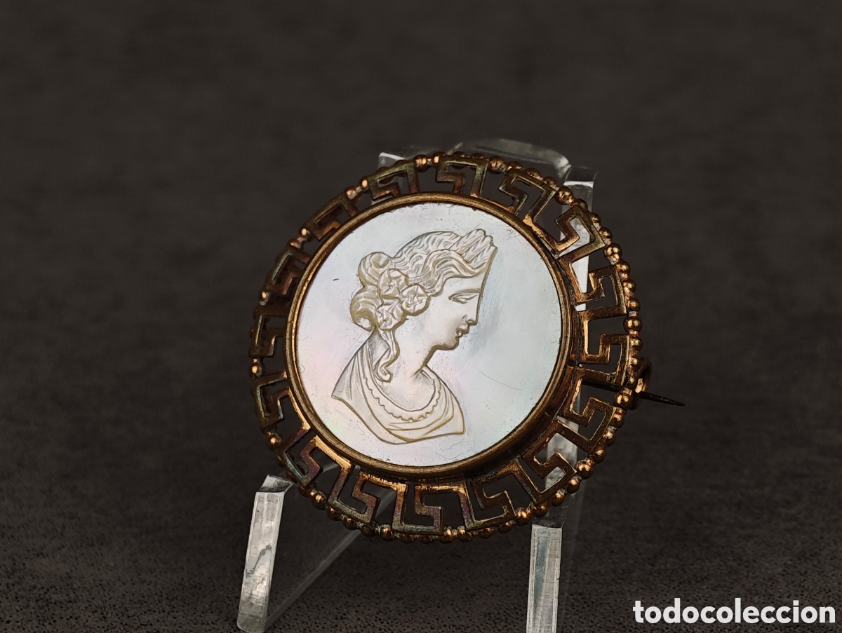 Joyeria: Antiguo Broche Camafeo de N&aacute;car - Foto 3