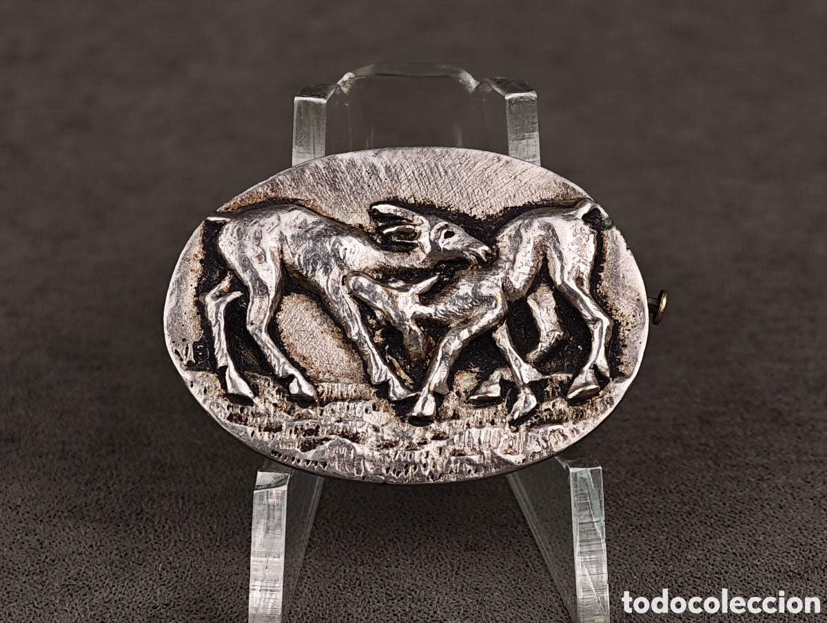 Joyeria: Antiguo Broche Metal Plateado - Foto 2