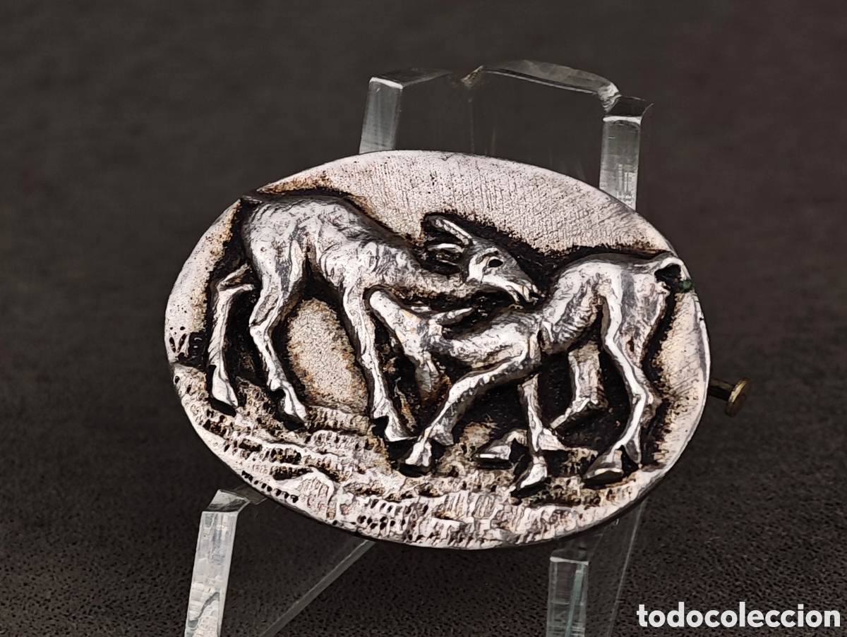 Joyeria: Antiguo Broche Metal Plateado - Foto 4