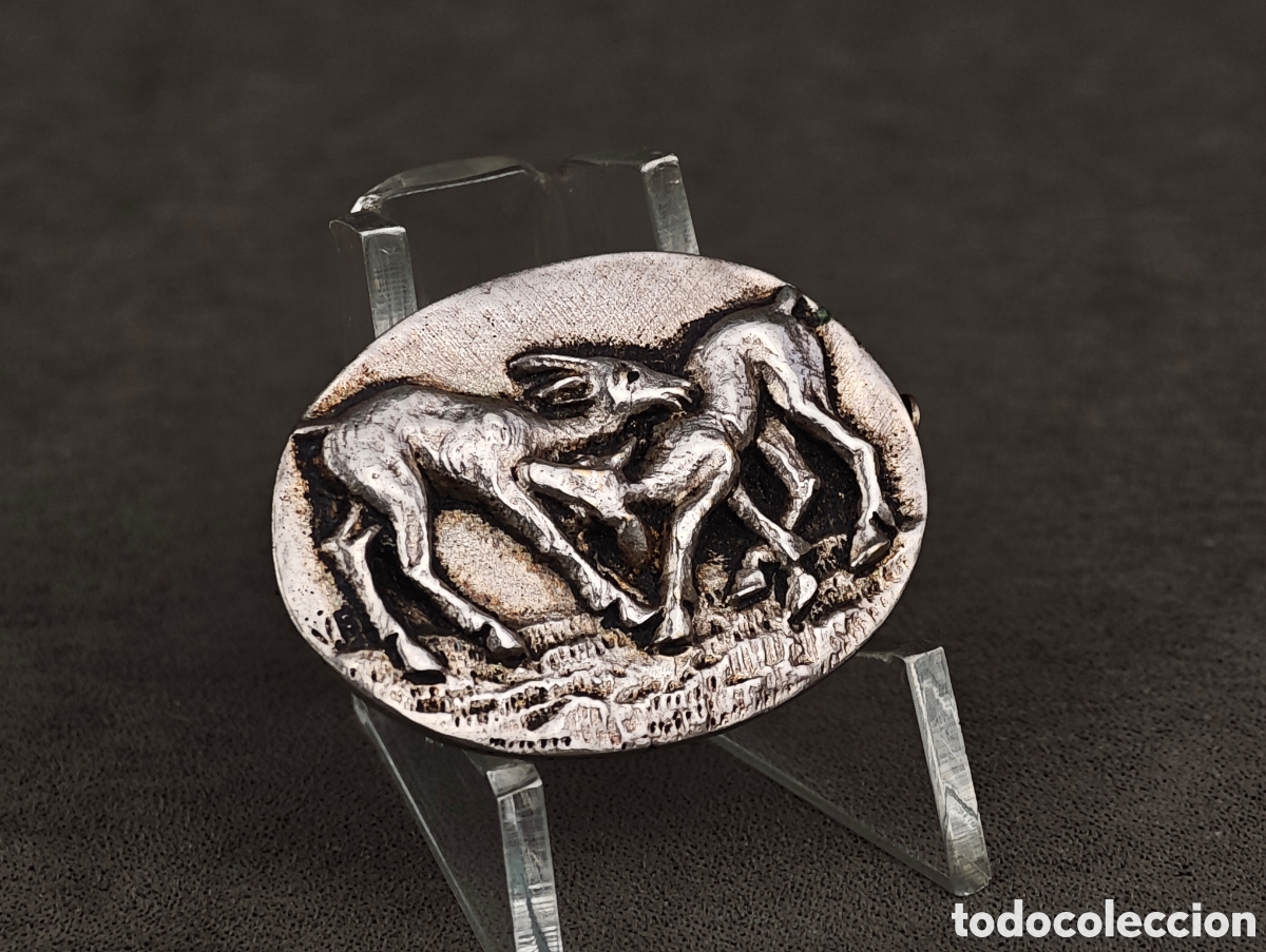 Joyeria: Antiguo Broche Metal Plateado - Foto 7