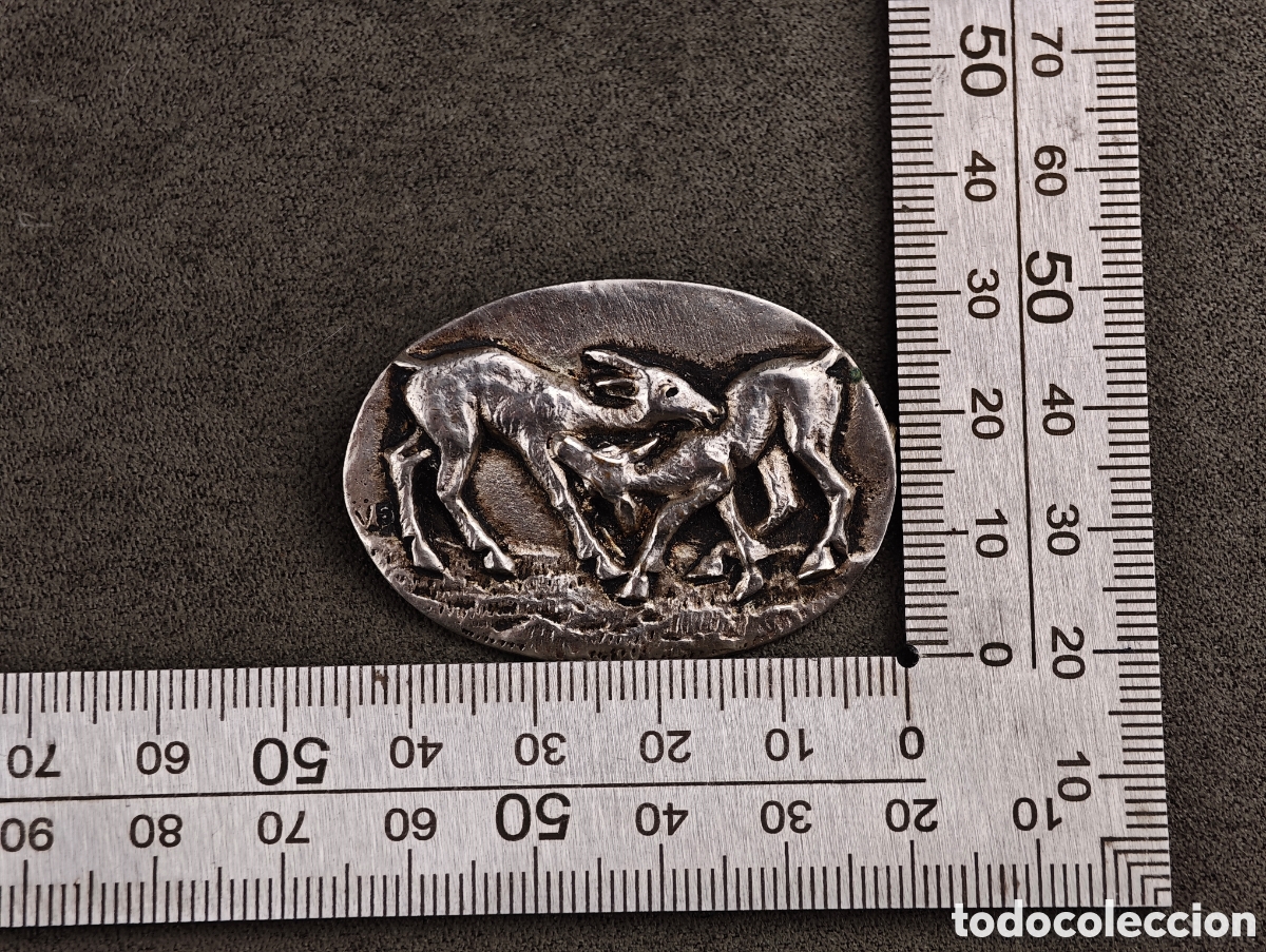 Joyeria: Antiguo Broche Metal Plateado - Foto 12