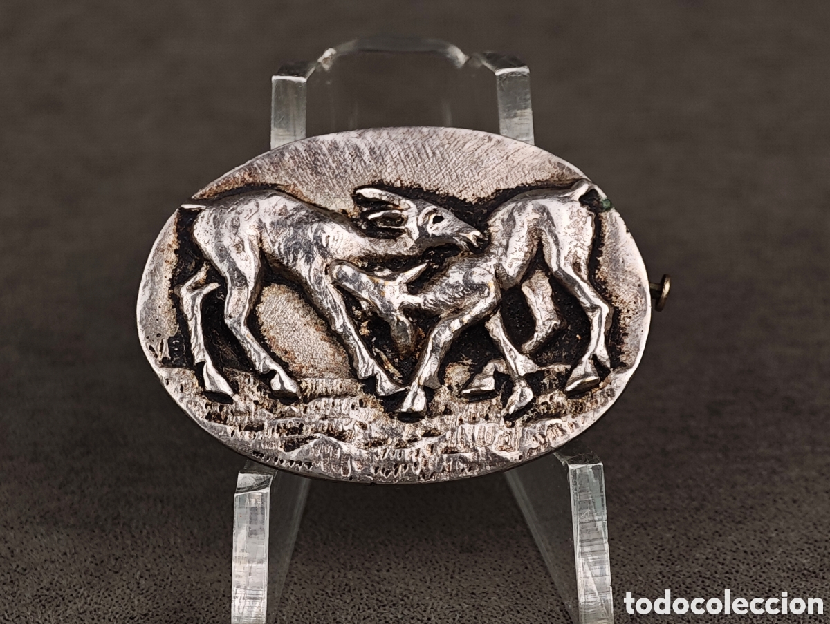 Joyeria: Antiguo Broche Metal Plateado - Foto 1