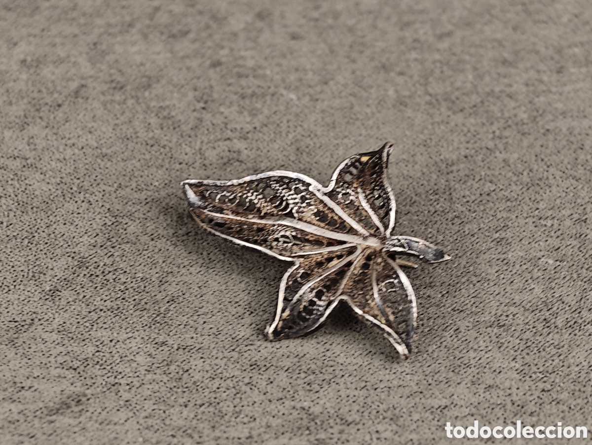 Joyeria: Antiguo Broche de Filigrana de Plata - Foto 2