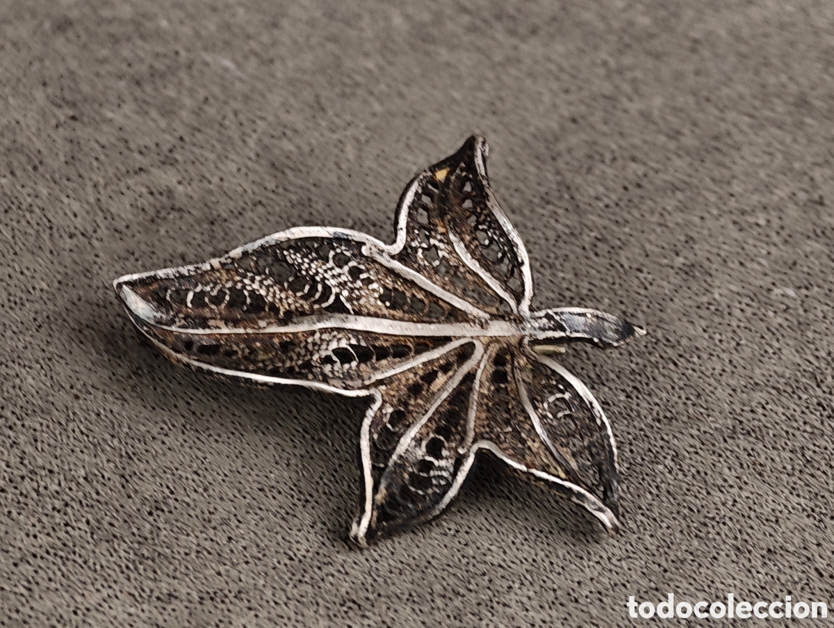 Joyeria: Antiguo Broche de Filigrana de Plata - Foto 4