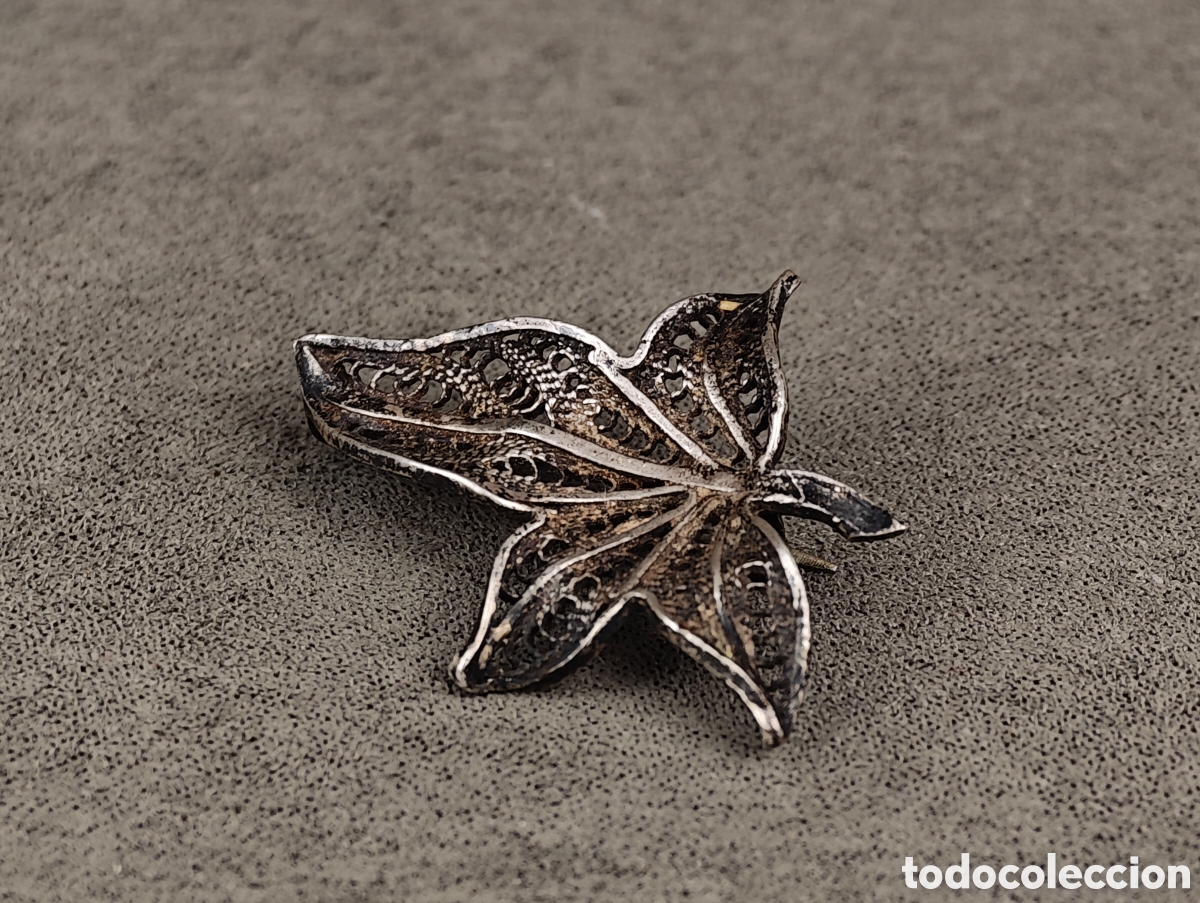 Joyeria: Antiguo Broche de Filigrana de Plata - Foto 5