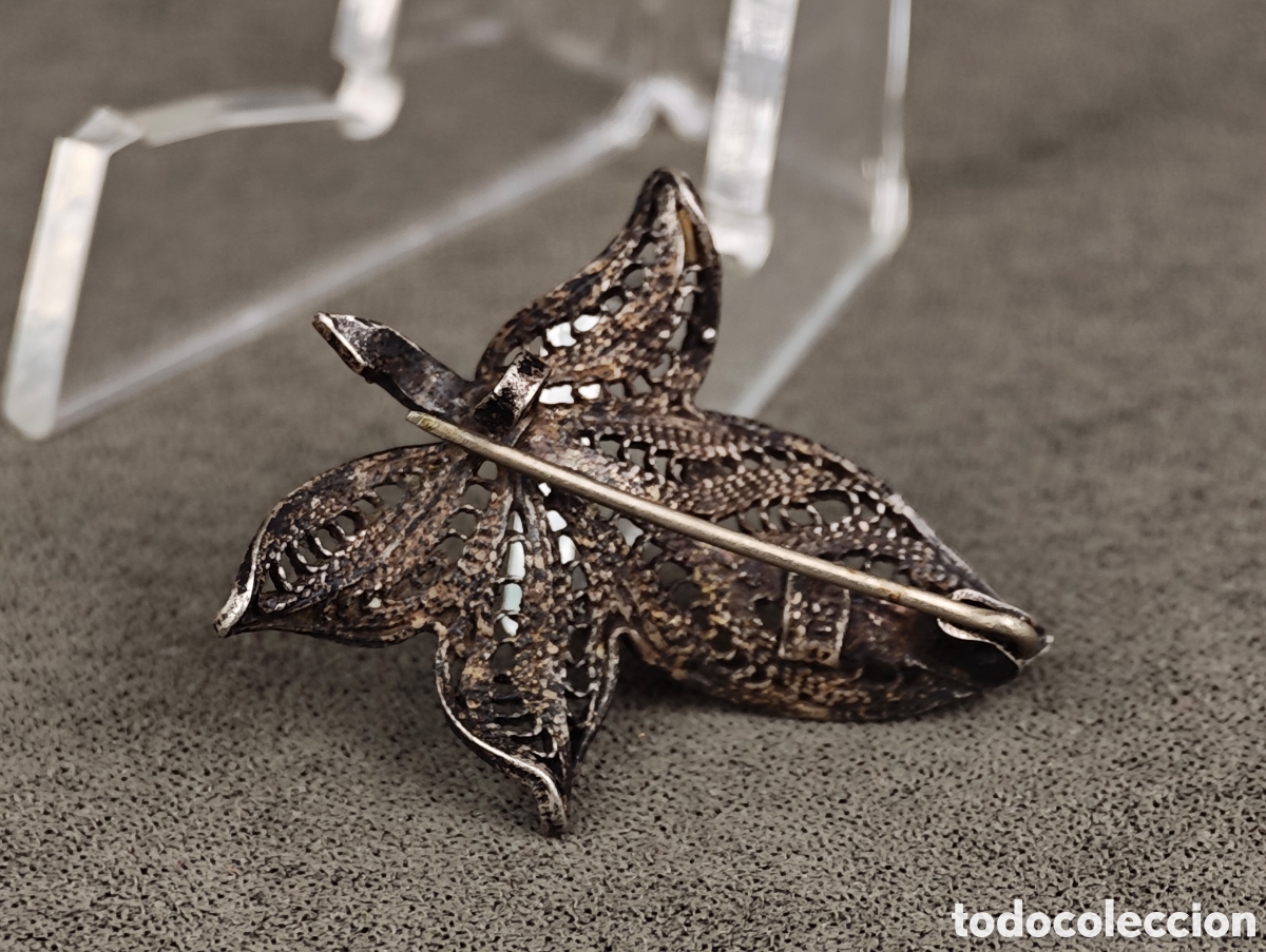 Joyeria: Antiguo Broche de Filigrana de Plata - Foto 6