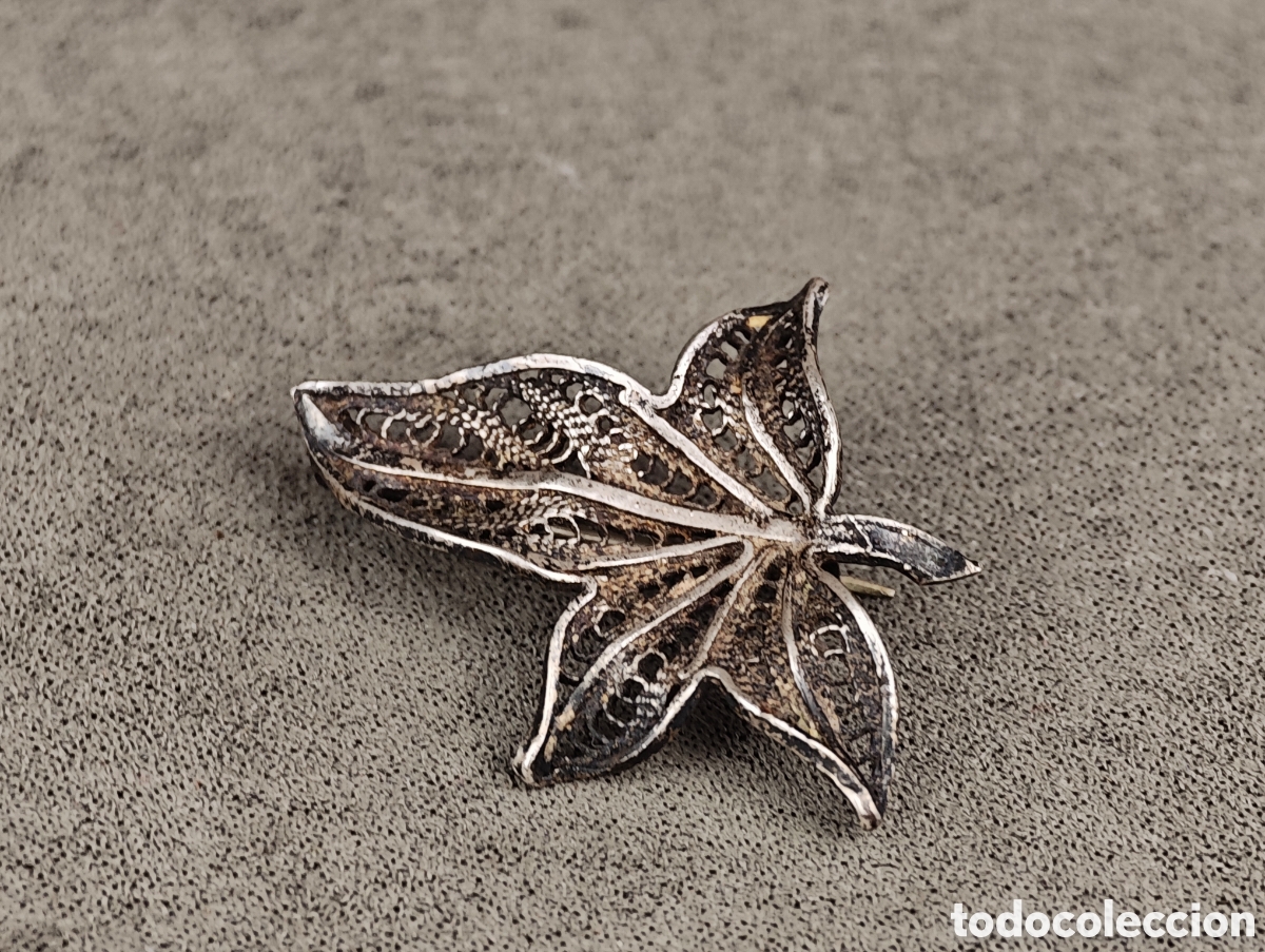 Joyeria: Antiguo Broche de Filigrana de Plata - Foto 1